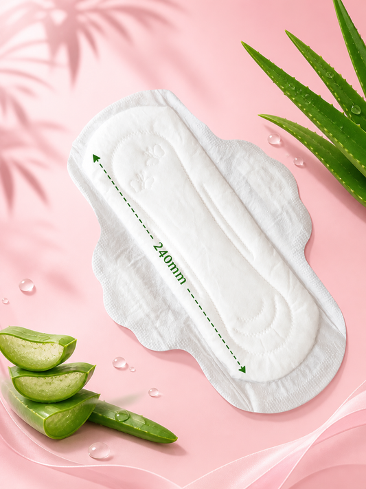 ALOE VERA PADS FLUFF TYPE-L SIZE 240MM- 6 PIECES (5 PAD+1 FREE PAD)