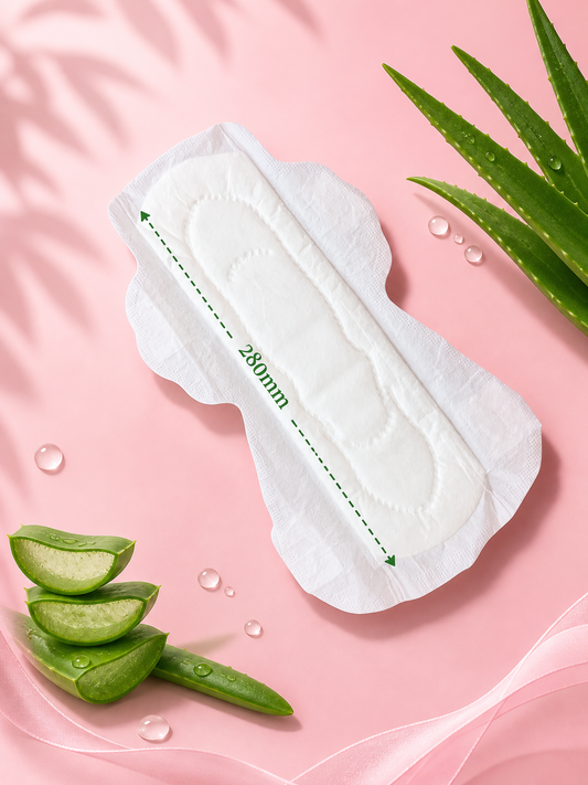 ALOE VERA PADS FLUFF TYPE-XL SIZE 280MM- 6 PIECES (5 PAD+1 FREE PAD)