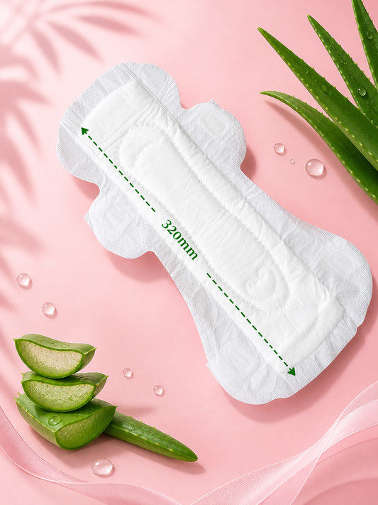 ALOE VERA PADS FLUFF TYPE-XXL SIZE 330MM- 5 PIECES (4 PAD+1 FREE PAD)