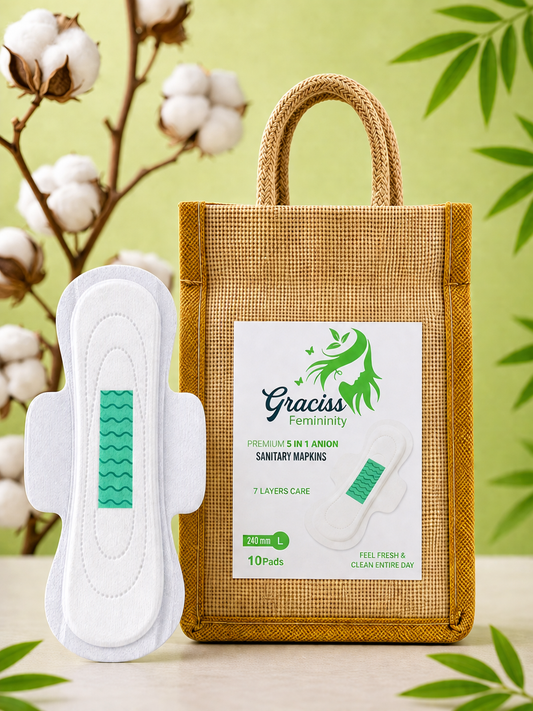 GRACISS ANION SANITARY NAPKIN LSIZE 240MM -(6PADS/10PADS/20PADS)