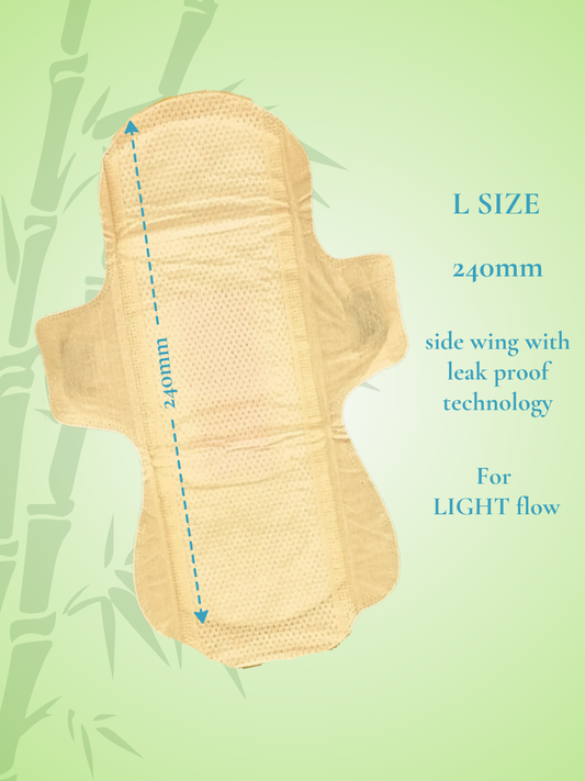 Graciss natural Sanitary Napkins for Women bamboo |Night Protection Pads|Heavy Flow | Rash-Free Sanitary Pads | Heavy Flow L 245mm-6 pieces pack