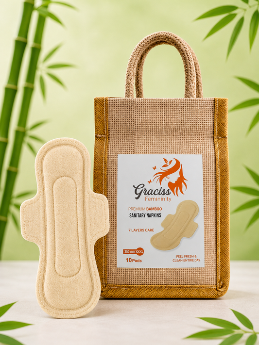 GRACISS BAMBOO SANITARY NAPKIN  XXXLSIZE -350MM(10 PIECES/20PIECES/30PIECES)